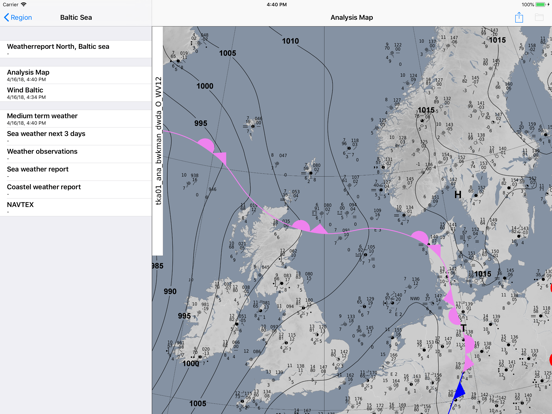 Seaweather iPad app afbeelding 5