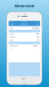 BP diary (self-monitoring) screenshot