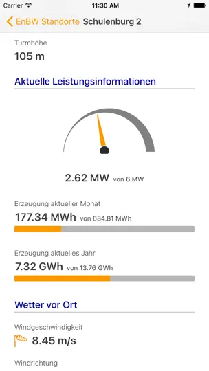 Screenshot von EnBW E-Cockpit auf dem iPhone 4