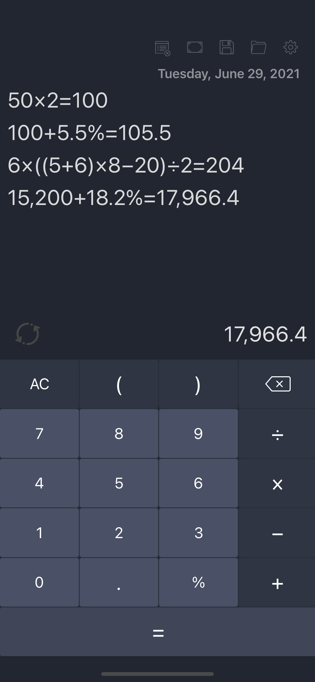 Calculator with History