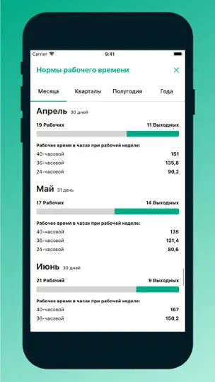 Скриншот Производственный календарь SJ на iPhone 4