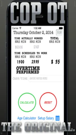 Cop's Overtime Calculator screenshot 1