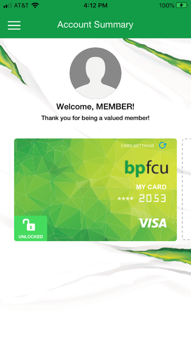 BPFCU Cards Screenshot
