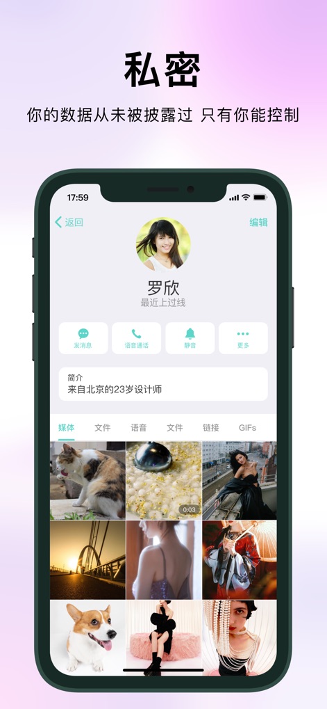 纸飞机 - This tool offers robust data privacy, enabling users to manage their personal information and securely review shared content through dedicated '媒体' and '文件' sections.