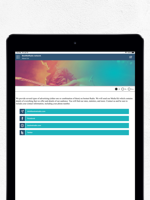 BestNet Radio iPad screenshot 6 - Music app