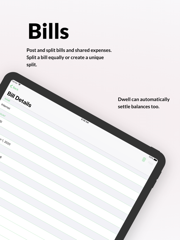 Dwell: Roommate Home Organizer iPad screenshot 5 - Productivity app