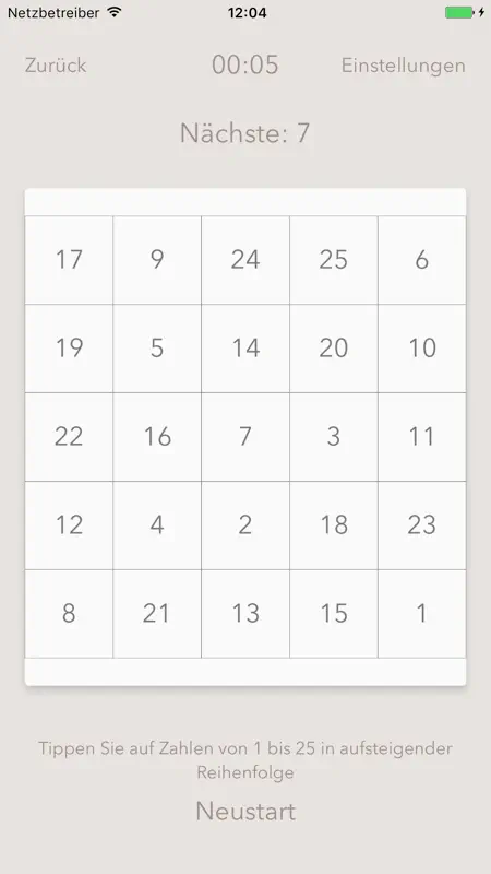 Schulte-Tabelle screenshot 3 of 10