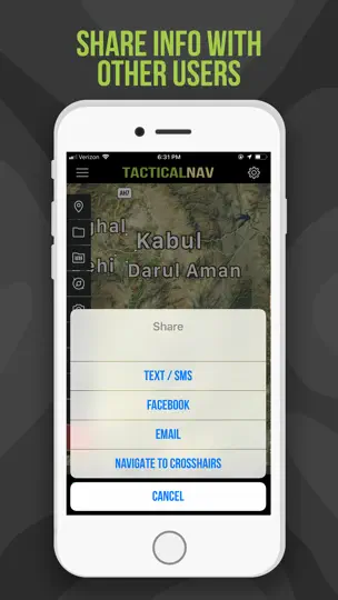 Captura de pantalla de Tactical NAV en iPhone 9