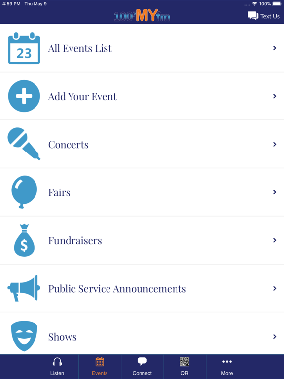 MYFM 100.7 iPad screenshot 3 - Music app