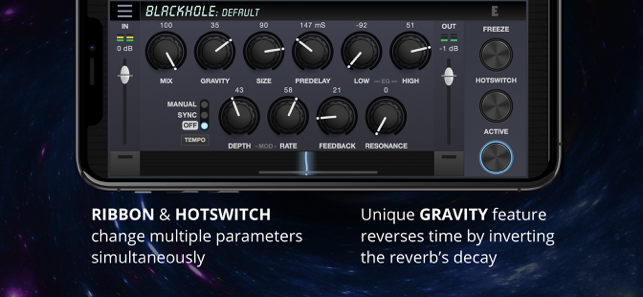 Snímek obrazovky Blackhole Reverb