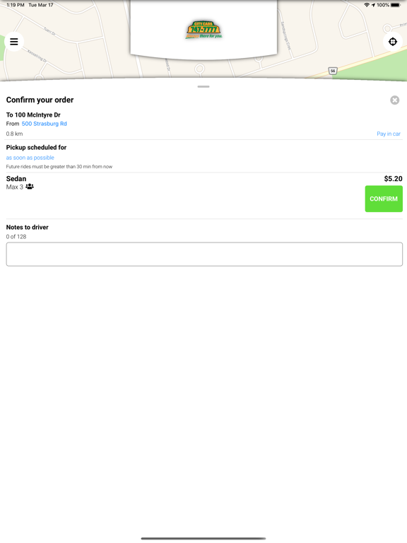 City Cabs Kitchener iPad screenshot 4 - Travel app