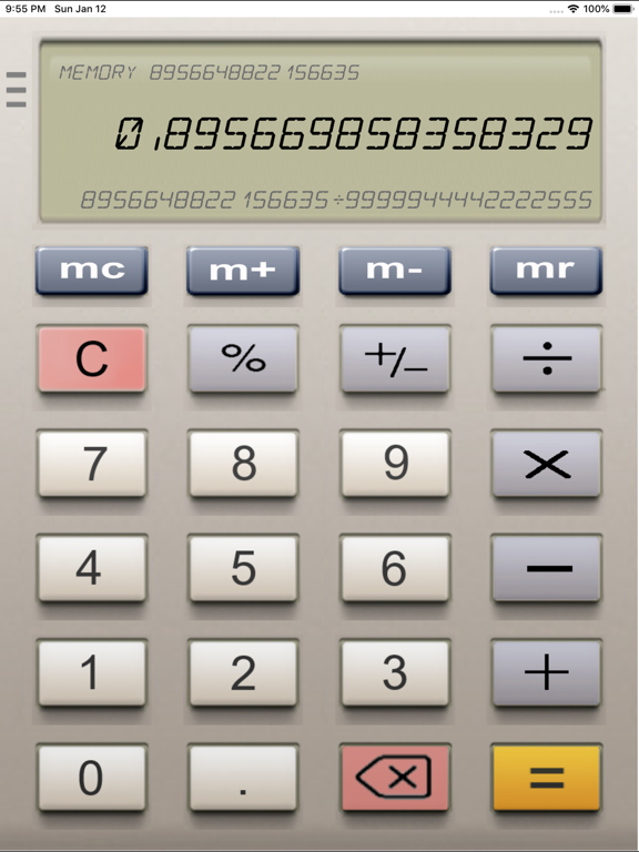 ! The Calculator iPad screenshot