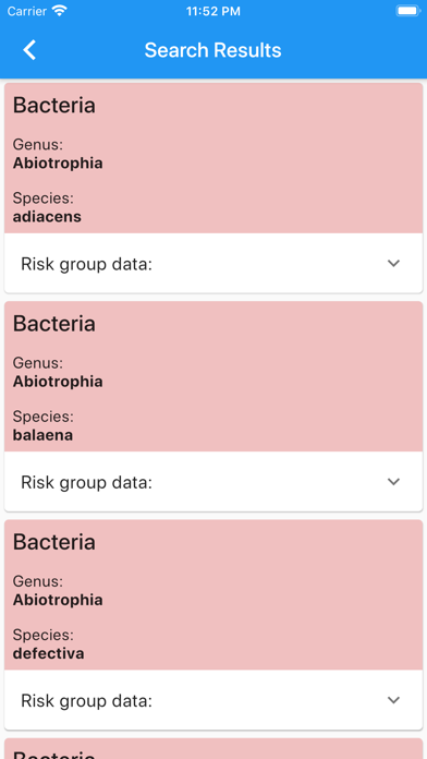 Screenshot #2 pour Risk Group App Database