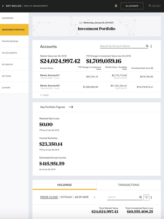 Screenshot #5 pour BNY Wealth Online