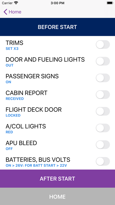 Q400 Checklist Screenshot