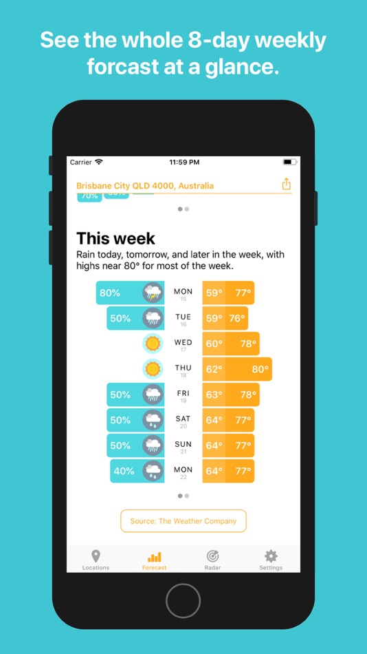#6. Hello Weather (iOS) By: Electric Dream Machine LLC