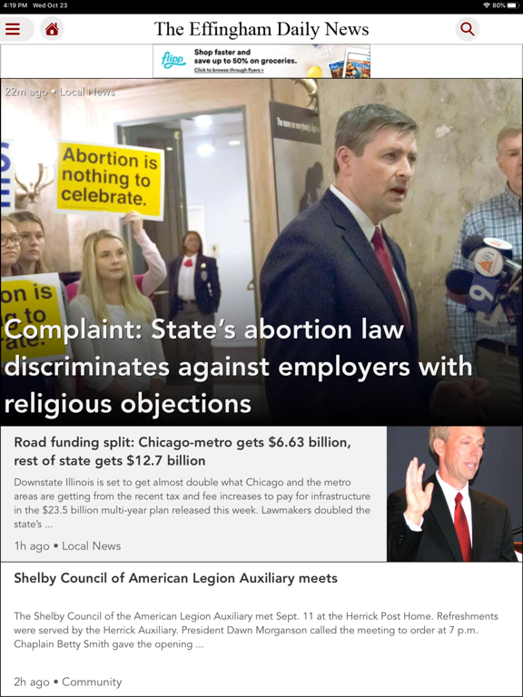 Effingham Daily News iPad screenshot 1 - News app
