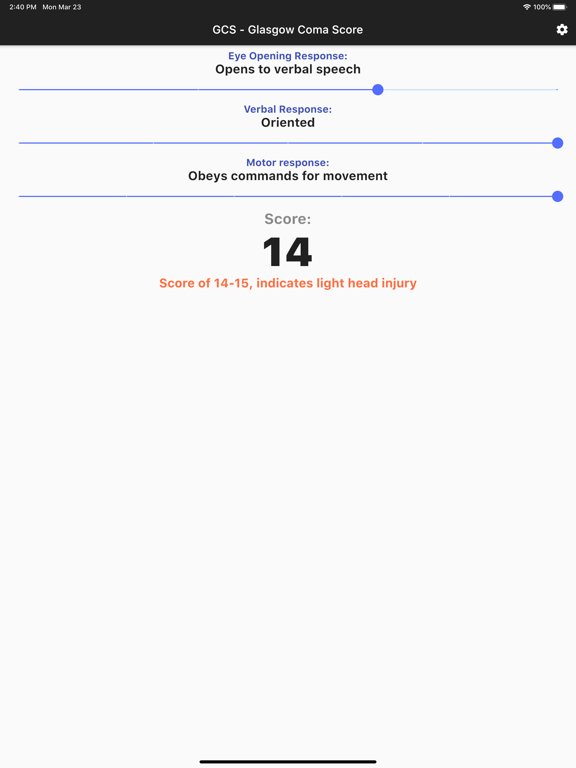 Screenshot #5 pour GCS Glasgow Coma Score