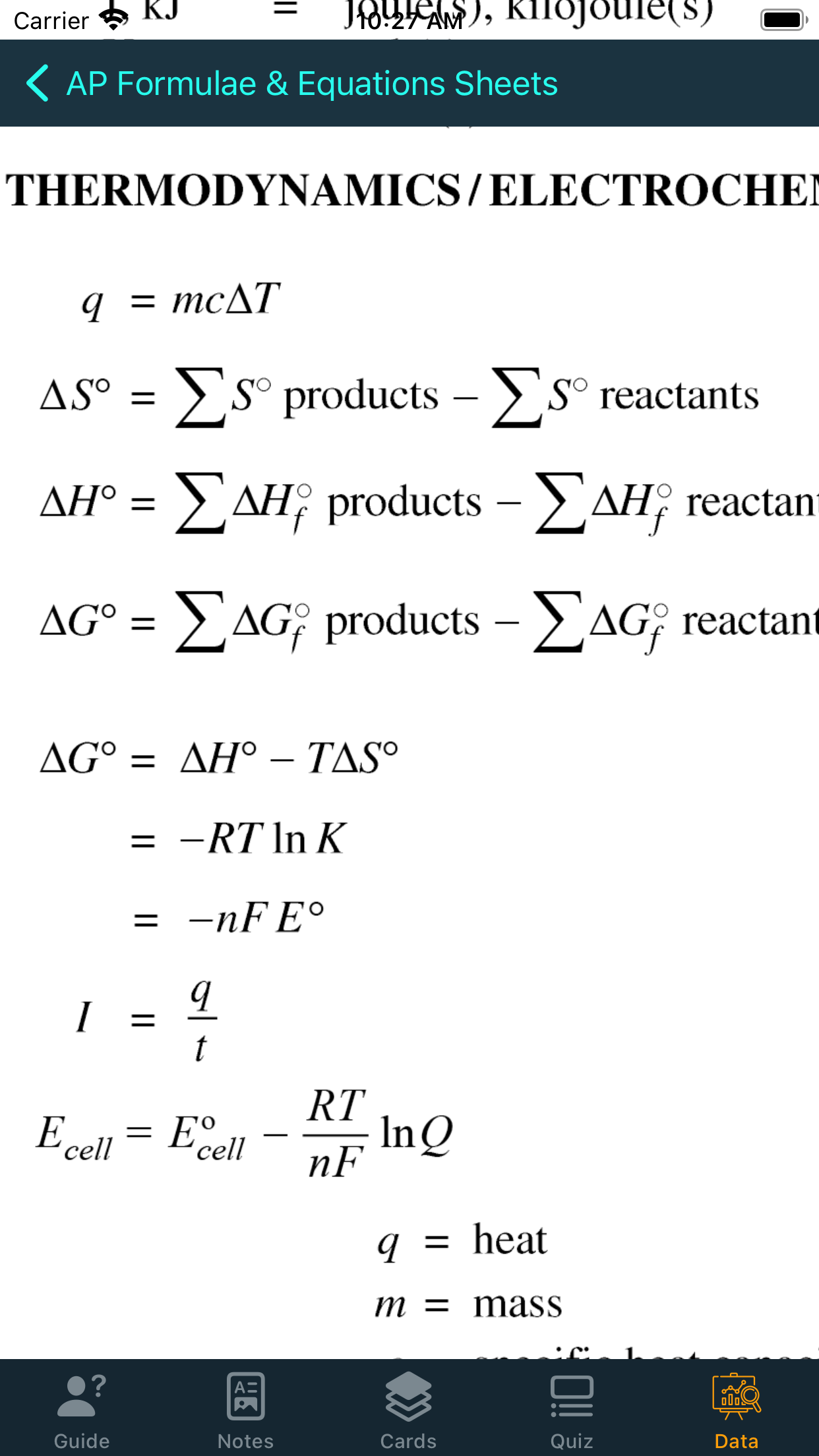 AP Chemistry Quiz & Cards