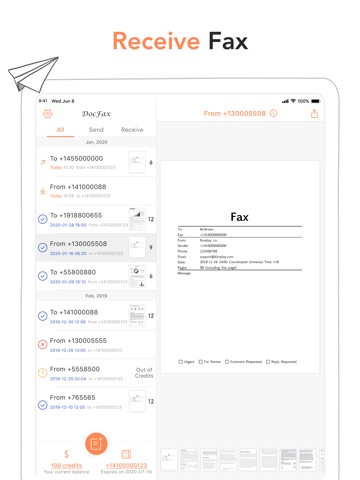 Doc Fax - Mobile Fax App iPad screenshot