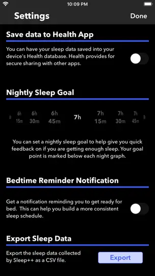 Captura de pantalla de Sleep++ en iPhone 6