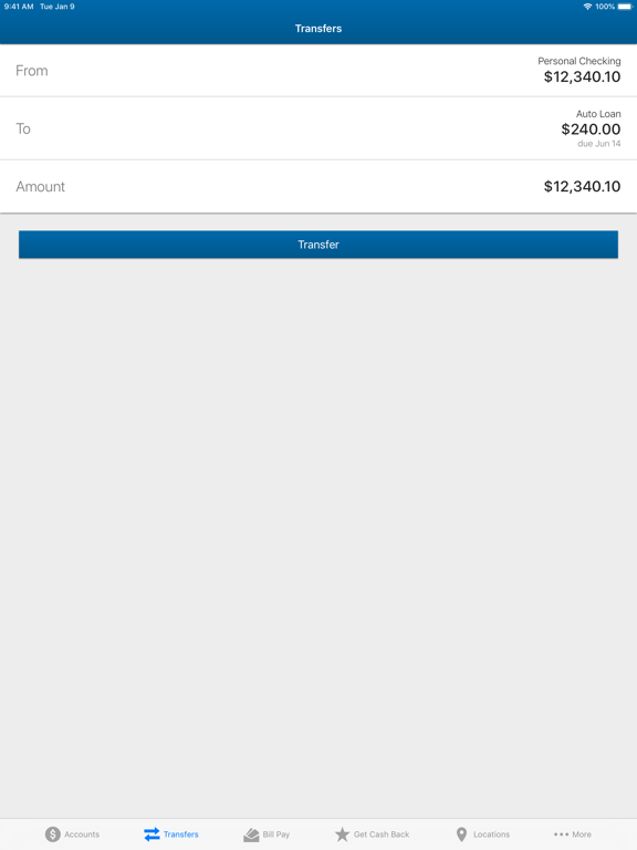 First Shore Federal Mobile iPad screenshot 4 - Finance app