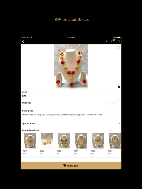 Anshul Bijoux iPad screenshot 4 - Shopping app
