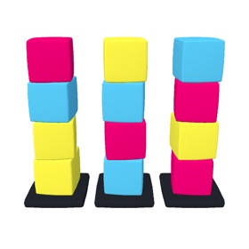 Stack Sort : Color Cube Puzzle