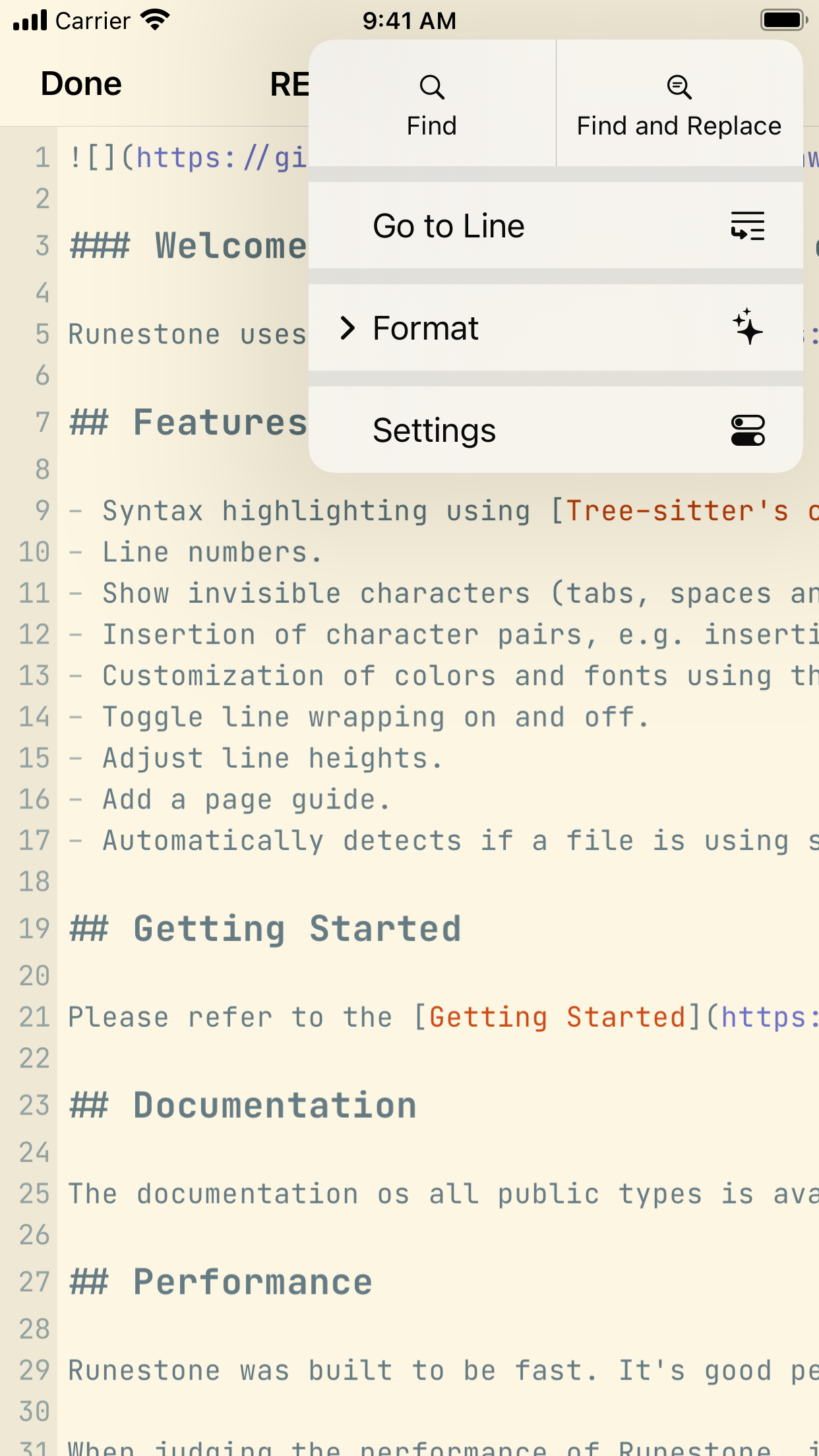 Runestone Text Editor screenshot 3