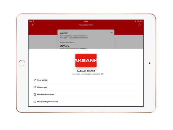Akbank Mobile iPad screenshot 4 - Finance app