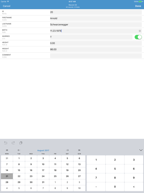 CDBF iPad screenshot