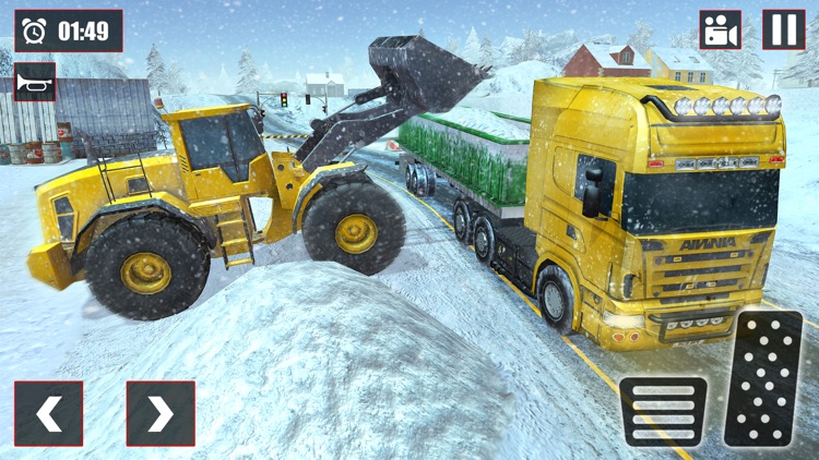 Snow Cargo Trailer Truck Drive
