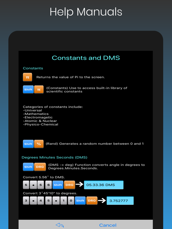 Scientific Calculator Elite iPad screenshot 5 - Utilities app