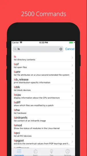 Capture d'écran de Linux Command Library sur iPhone 1
