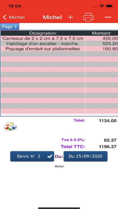 Devis et. Factures Bâtiment Screenshot