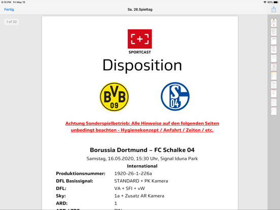 Sportcast - Dispo-App iPad screenshot