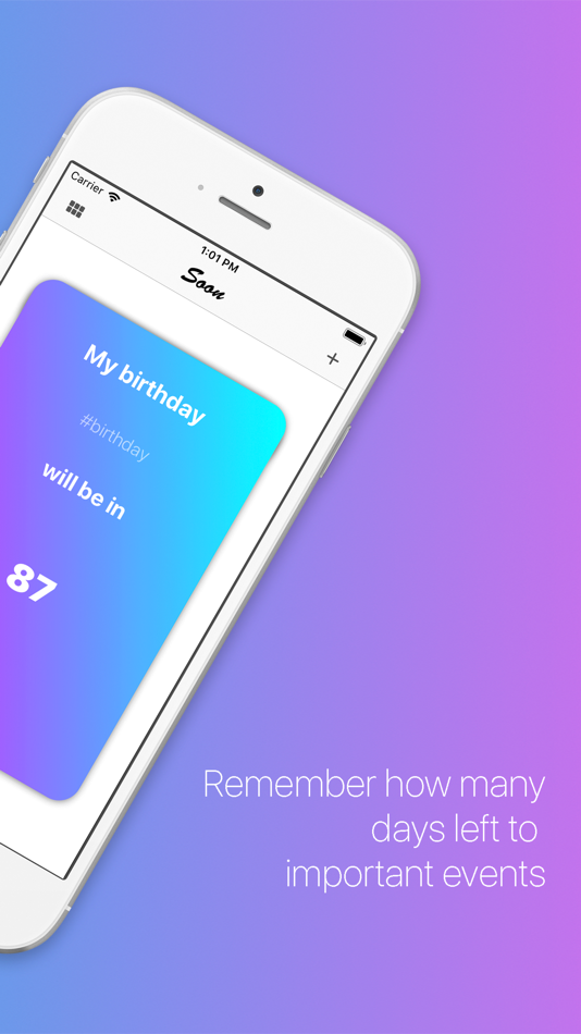 #2. Soon: countdown reminder (iOS) 由: Nikita Benin