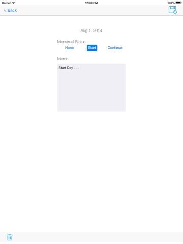 Menstrual Calendar Diary iPad screenshot