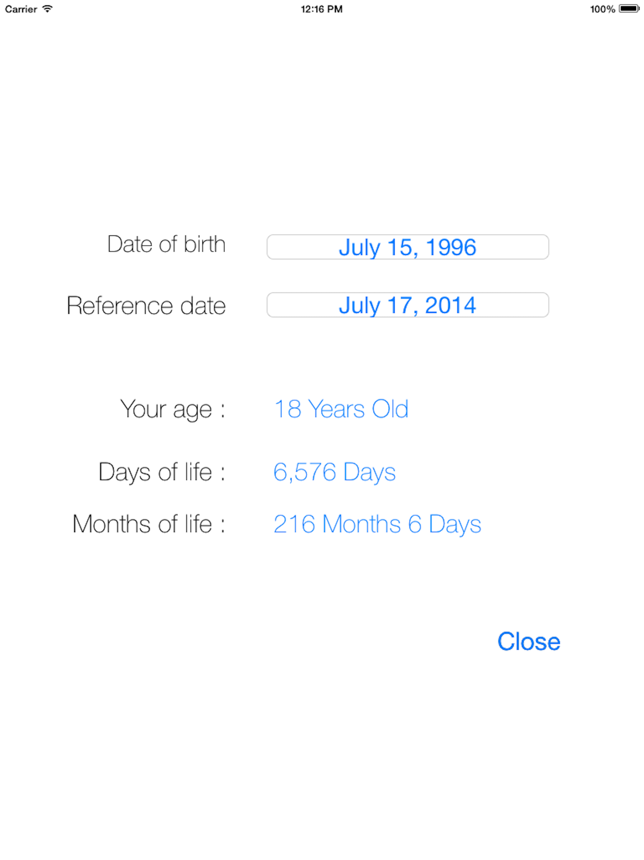 Age Calculator (Life Days) screenshot 3