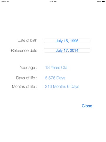 Age Calculator (Life Days) iPad screenshot