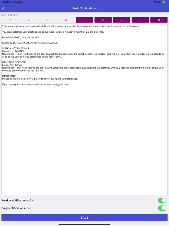 Aurora Forecast & Alerts iPad screenshot 8 - Weather app
