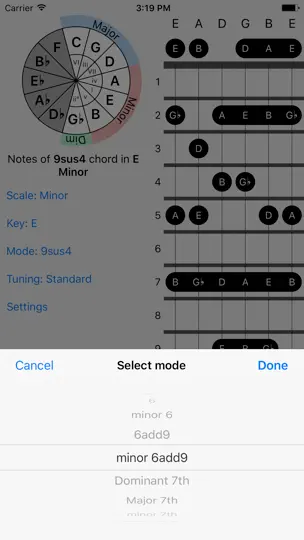Captura de pantalla de FretBud - Chord & Scales AUv3 en iPhone 5