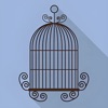 Bird cage and bird counting icon