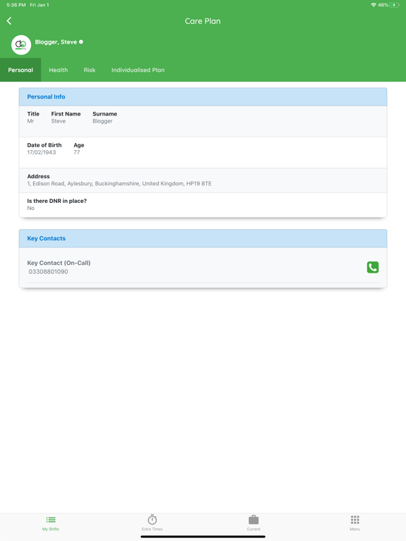 Careberry Carers iPad screenshot 4 - Medical app