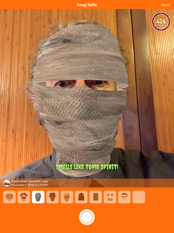 Smog Selfie iPad screenshot 9 - Weather app