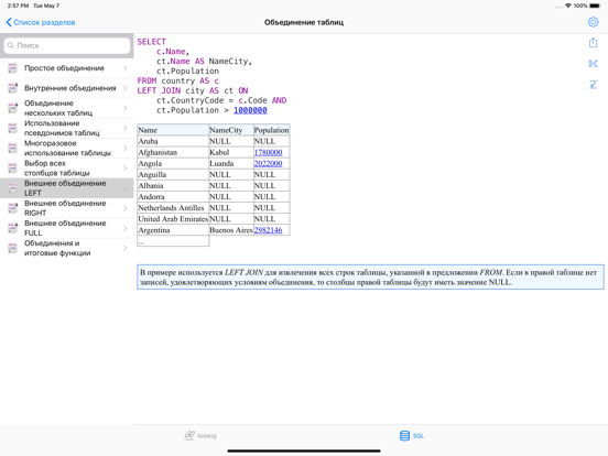 Golang & SQL iPad screenshot 4