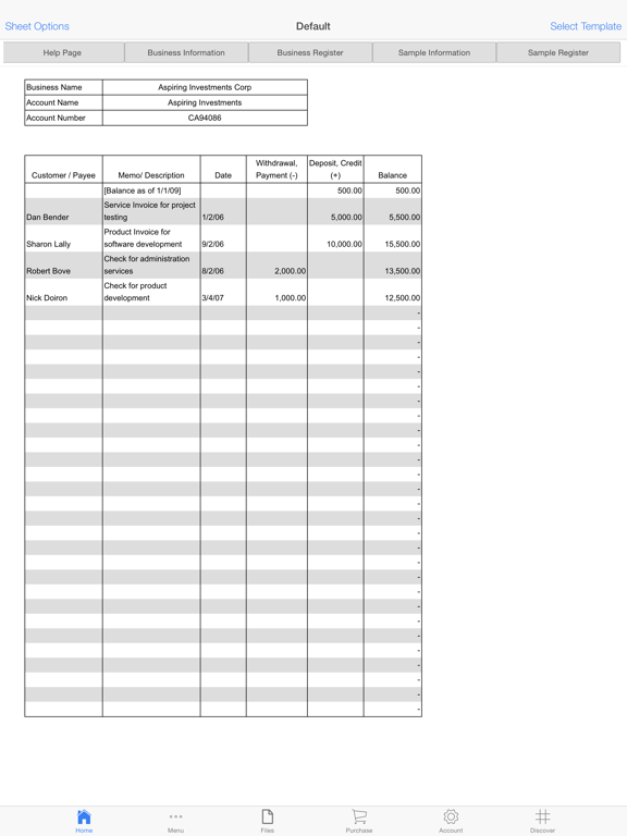 Business Ledger Pro iPad screenshot