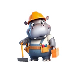 Construction Hippo Stickers