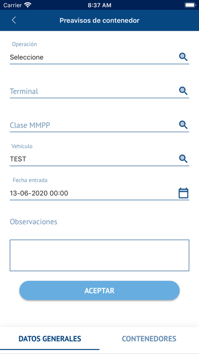 Preavisos e-puertobilbao screenshot