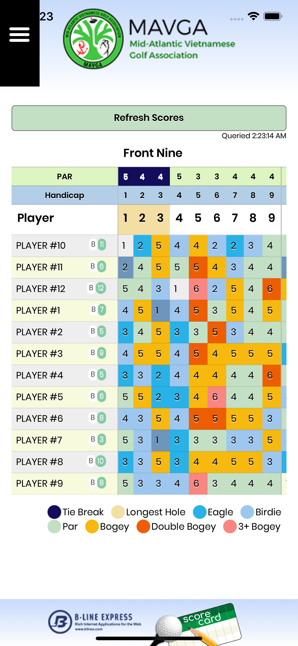 MAVGA Score Card